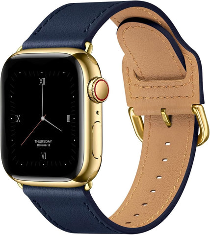 Thin Genuine Leather Bands Compatible with Apple Watch for Women Men