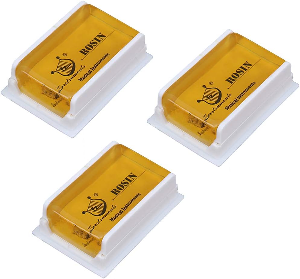 Rosin Natural for Violin Cello Viola Rosin Light Low Dust for Bows String Music Instrument Accessory Yellow with Case 3 Pack