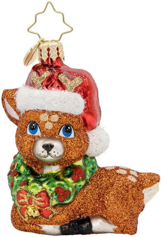 Christopher Radko Hand-Crafted European Glass Christmas Tree Decorative Ornament, Festive Furry Friend Gem