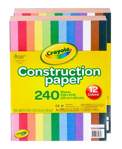 Crayola Construction Paper - 480ct (2pck), Bulk School Supplies For Kids, Teacher Classroom Must Have, Art Paper, Arts & Crafts