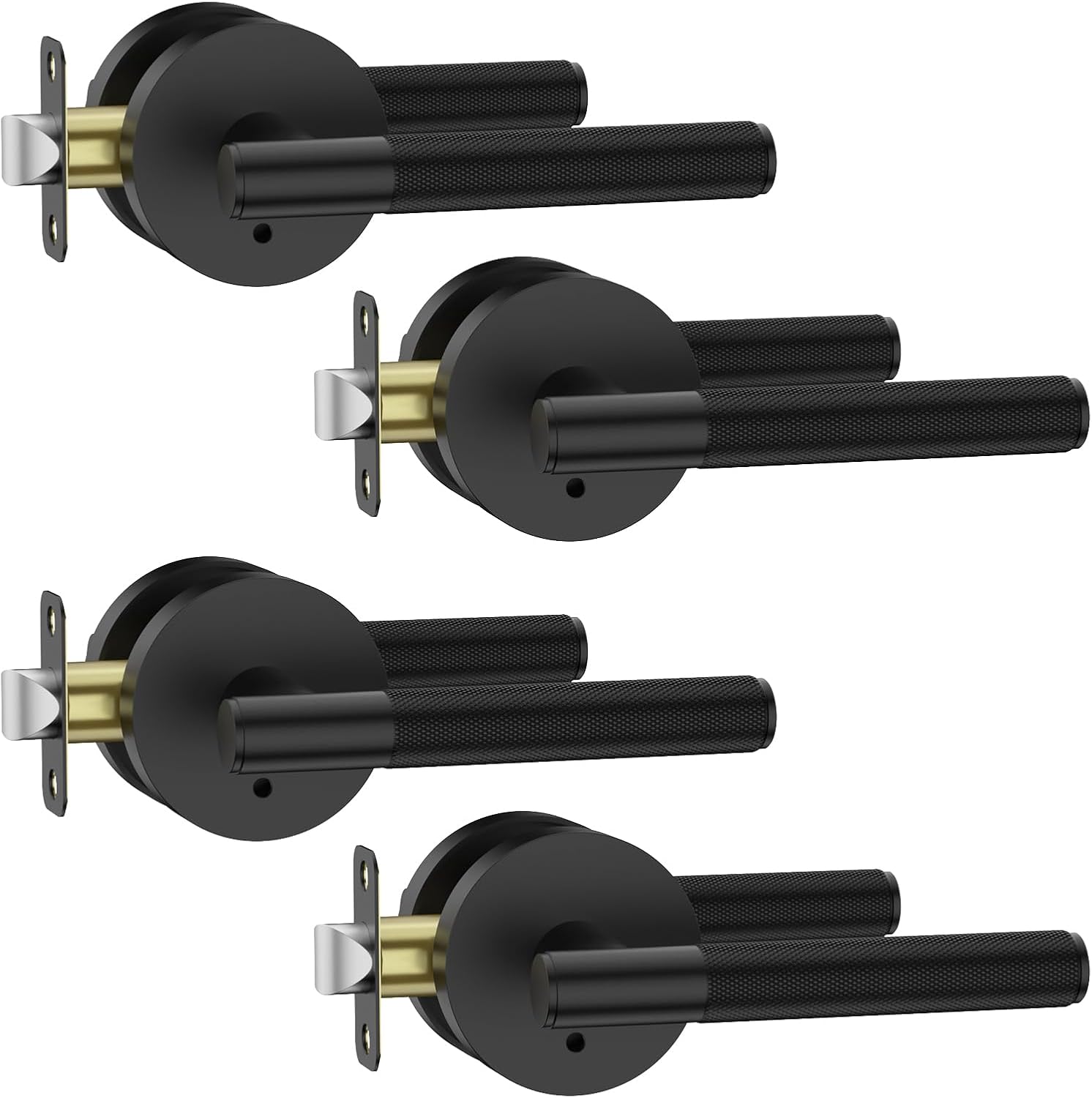 Asidrama 4 Pack Matte Black Privacy Interior Door Handles