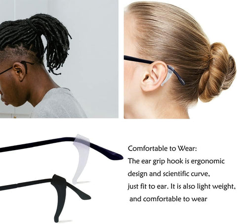 20 Pairs Glasses Anti-slip Silicone Ear Clip - Soft Comfortable Anti-slip Holder, Eye Glasses Ear Grippers Silicone Ear Hook, Eye Glass Temple Tips Sleeve Retainer for Reading Glasses (clear white)