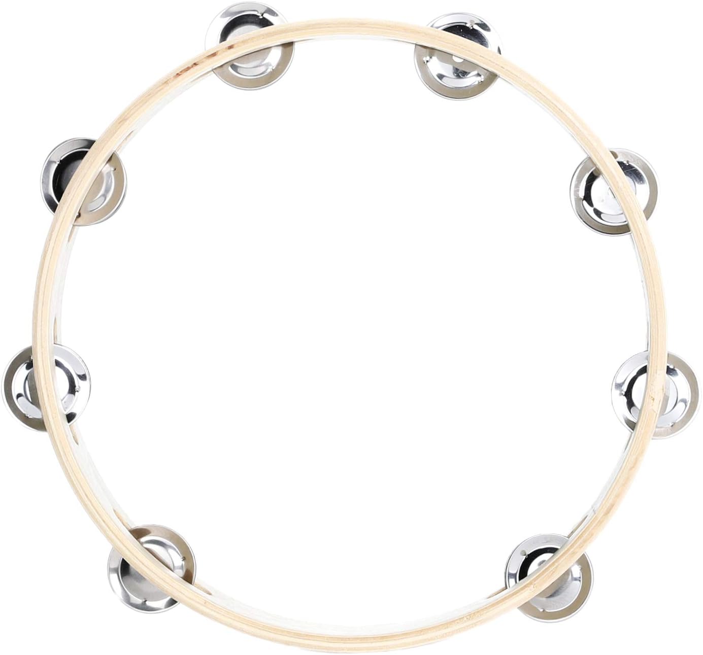 Musfunny Tambourine Ring for Adults 10 inch Wooden Handheld Percussion