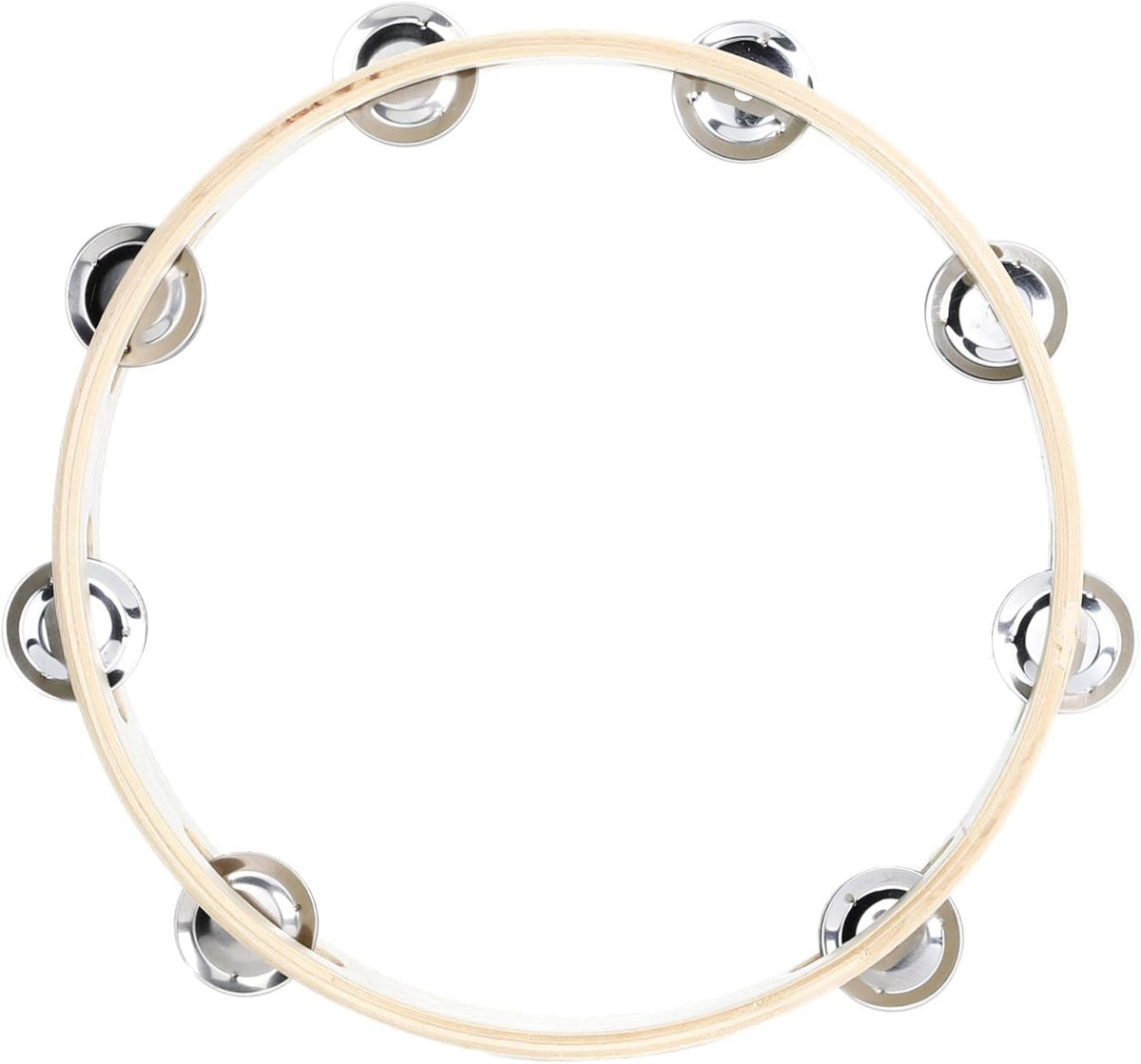Musfunny Tambourine Ring for Adults 10 inch Wooden Handheld Percussion