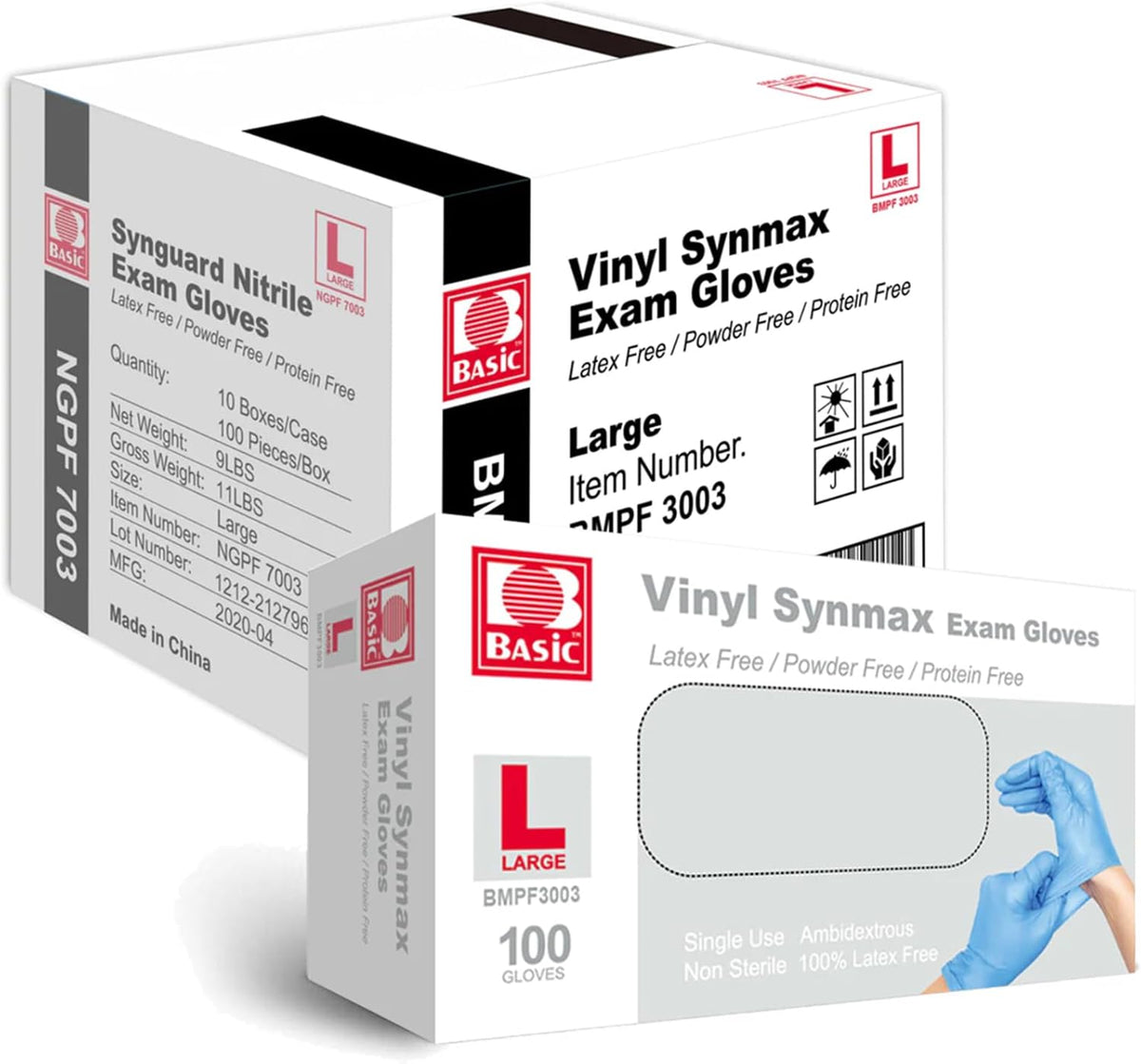 Intco Basic Medical Clear Vinyl Exam Gloves,Disposable Gloves - Latex-Free & Powder-Free for Medical,Cleaning,Food Safe