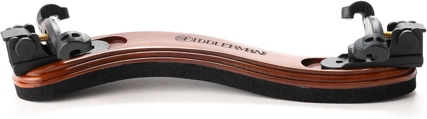 Fiddlerman Wood Violin Shoulder Rest for 4/4 and 3/4 with Collapsible and Height Adjustable Feet