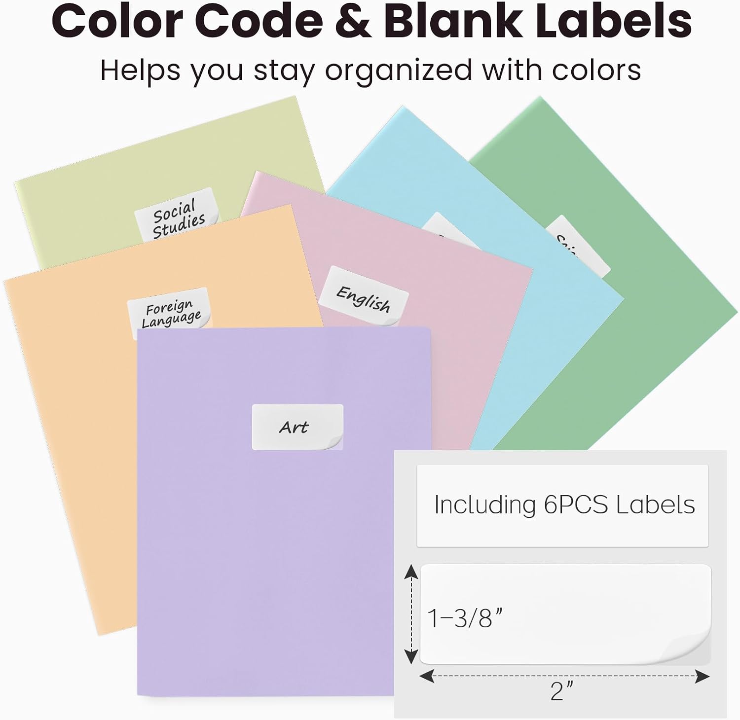 Sooez 6Pack Folders with Pockets, Pastels Colors, Heavy Duty Pocket Folder