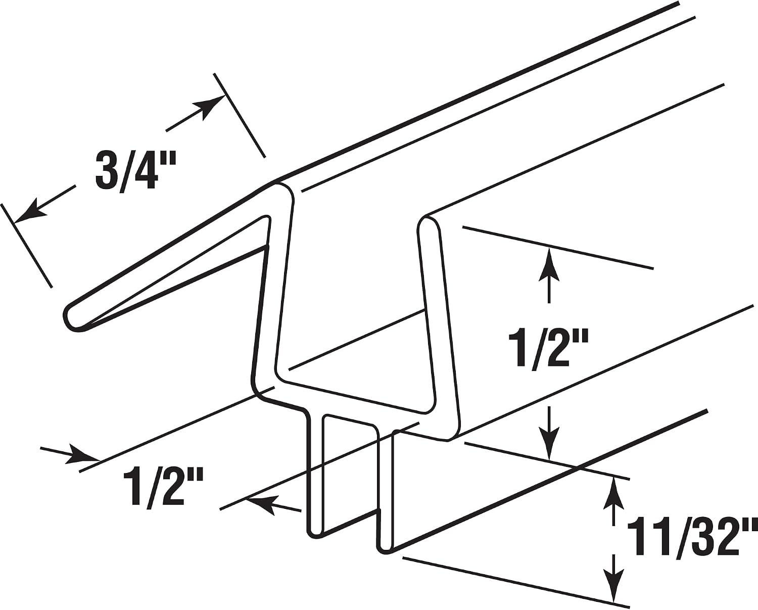 Prime-Line Shower Door Bottom Seal, 1/2 in. Glass, Dual Flap, 36 in.