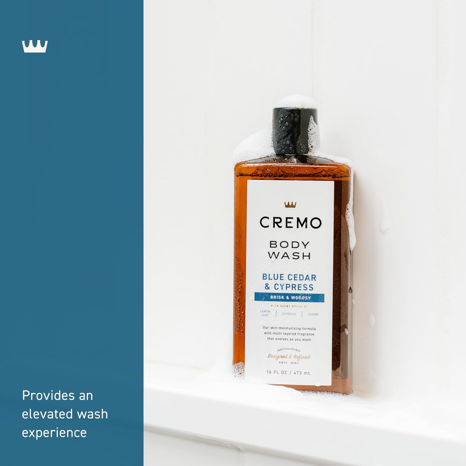 Cremo Body Wash for Men, Blue Cedar & Cypress, 16 Fl Oz