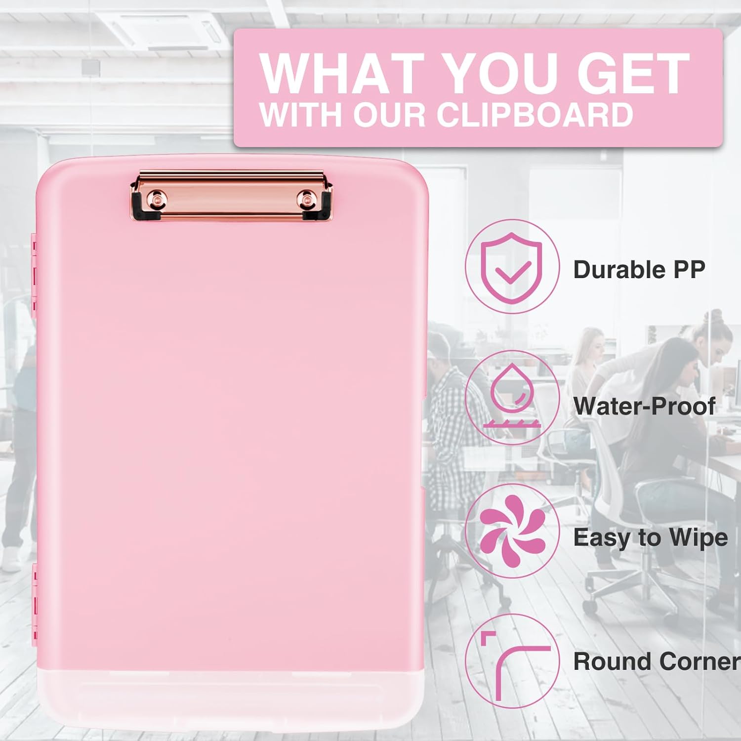 Sooez Clipboards with Storage, High Capacity Clip Boards 8.5x11 with Storage, Heavy Duty Nursing Clipboard Folder, Plastic Clipboard with Pen Holder for Women Teachers Work, School & Office Supplies