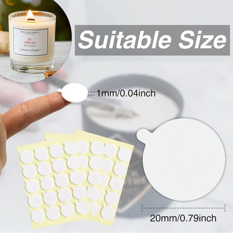 720Pcs Candle Wicks Stickers, with Tail
