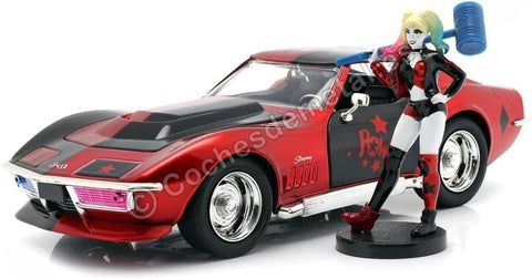 Jada Toys Hollywood Rides DC Comics Joker & 2009 Chevy Corvette Stingray Concept Die-Cast Car, 1:24 Scale Vehicle with 2.75" Die-Cast Collectible Figure 31199