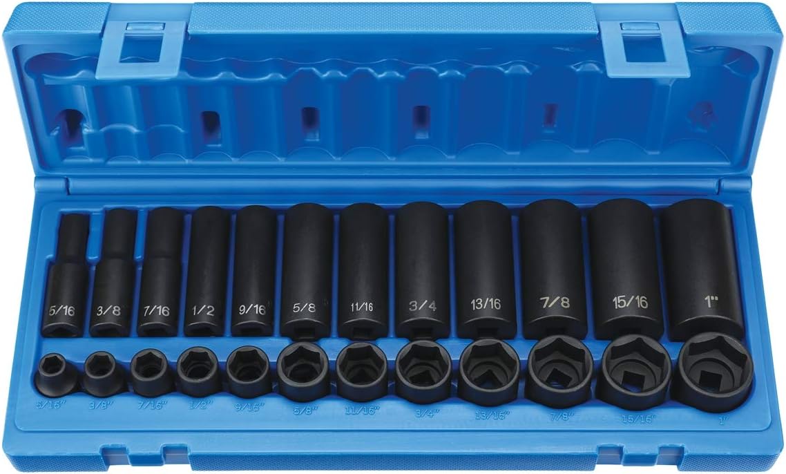 Grey Pneumatic Corp - 3/8In Dr 24Pc Standard Deep Fractional Set (1224RD)