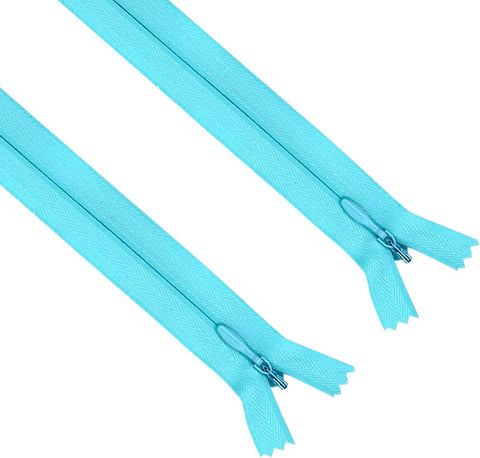 ANPURZII 2PCS #3 18 Inch White Invisible Zippers for Sewing Skirts, Nylon Coil Bulk Zippers for Pocket, Pillow(White 18" 2PCS)