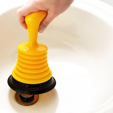 PlumbCraft Mini Drain Plunger, 11-Inch Bellows Sink Plunger for Kitchen & Bathroom Sinks, Heavy-Duty Clog Remover with Ergonomic Handle