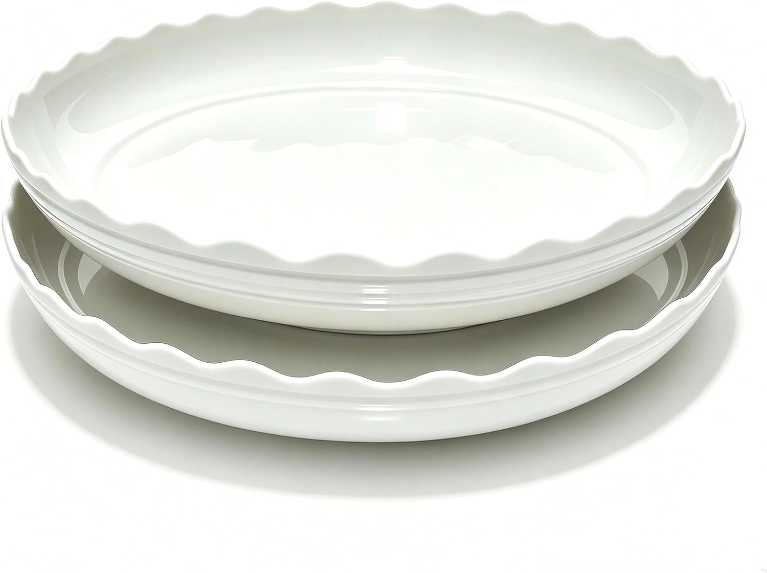 2 Pack Wave Plant Saucer - 16inch Plastic Flower Pot Drip Trays/Durable Heavy Duty White Plant Tray for Indoor and Out Door Plant(White)