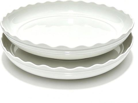 2 Pack Wave Plant Saucer - 16inch Plastic Flower Pot Drip Trays/Durable Heavy Duty White Plant Tray for Indoor and Out Door Plant(White)