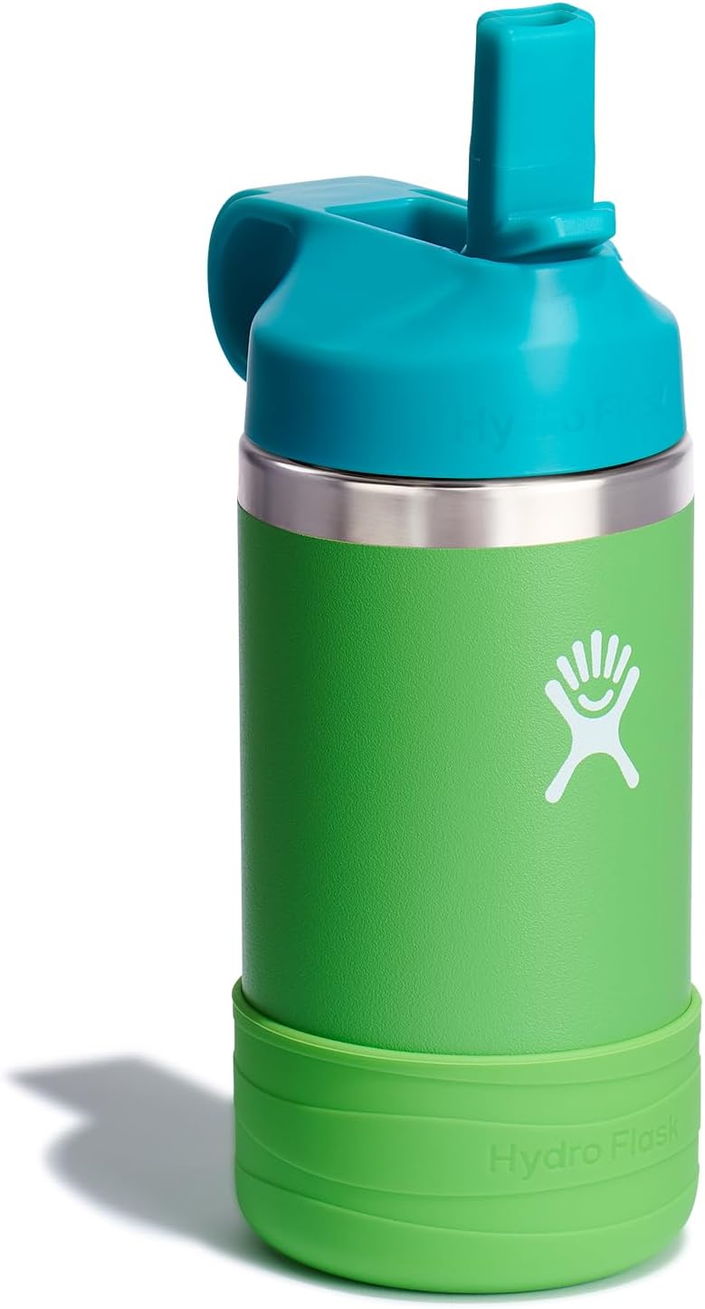Hydro Flask 12 Oz Kids Wide Mouth Straw Cap and Boot Grass