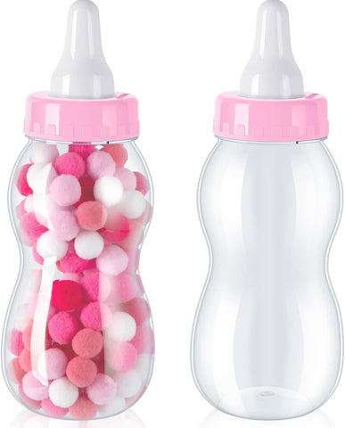Tessco for you 2 Pcs 11in Jumbo Baby Bottle Bank Baby Shower, Pink