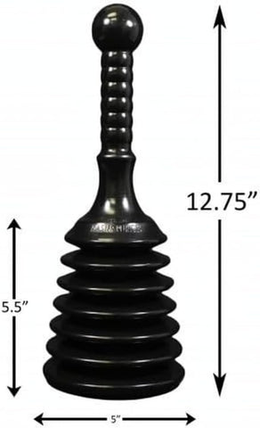 Master Plunger MPS4 Sink & Drain Plunger for Kitchen Sinks, Bathroom Sinks, Showers, and Bathtubs. Small and Strong Design with Large Bellows Commercial & Residential Use, Black