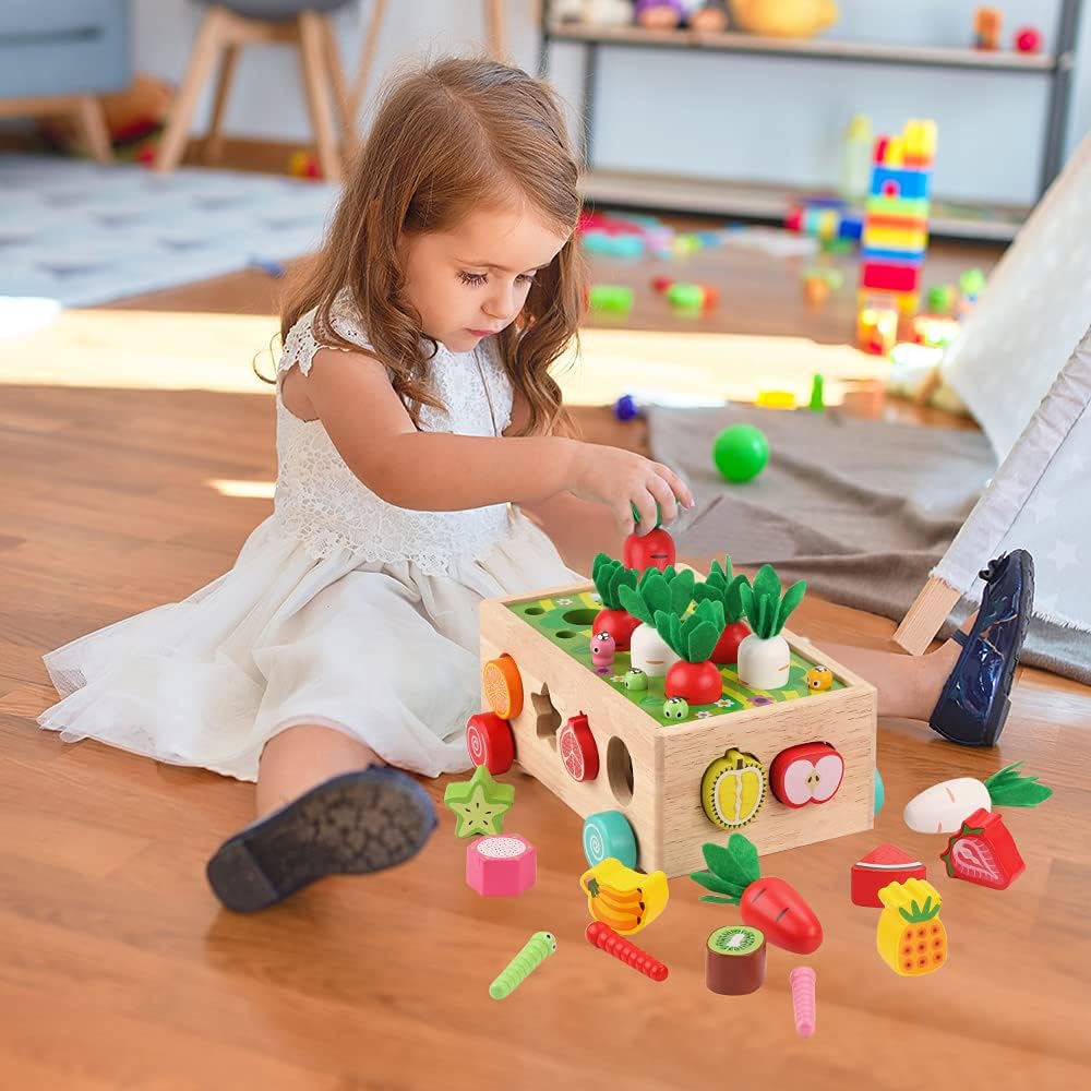 Toddlers Montessori Wooden Educational Toys for Boys Girls Age 1-3 Year Old