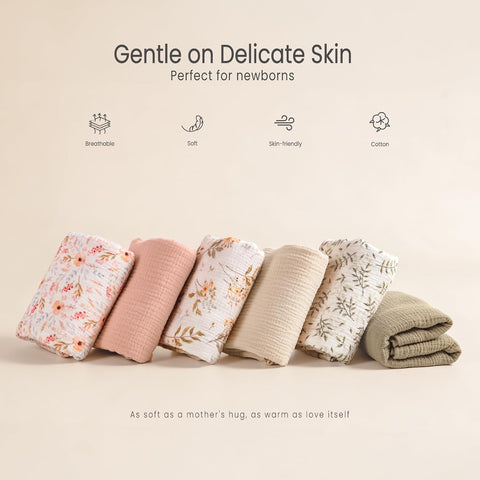 lulumoon Muslin Swaddle Blankets for Baby: 100% Cotton Receiving Blankets