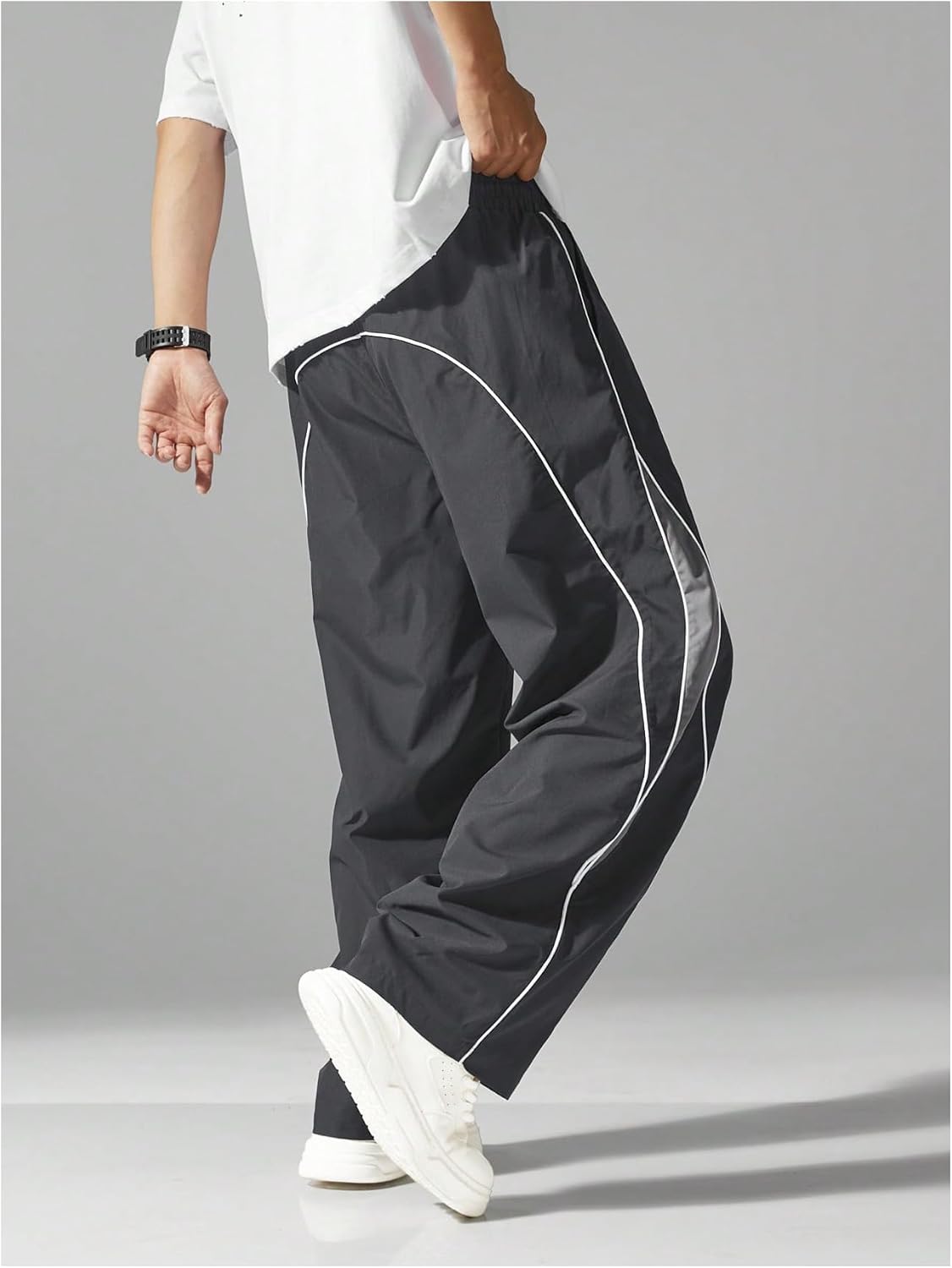 SOLY HUX Men's Track Pants Baggy Parachute Sweatpants