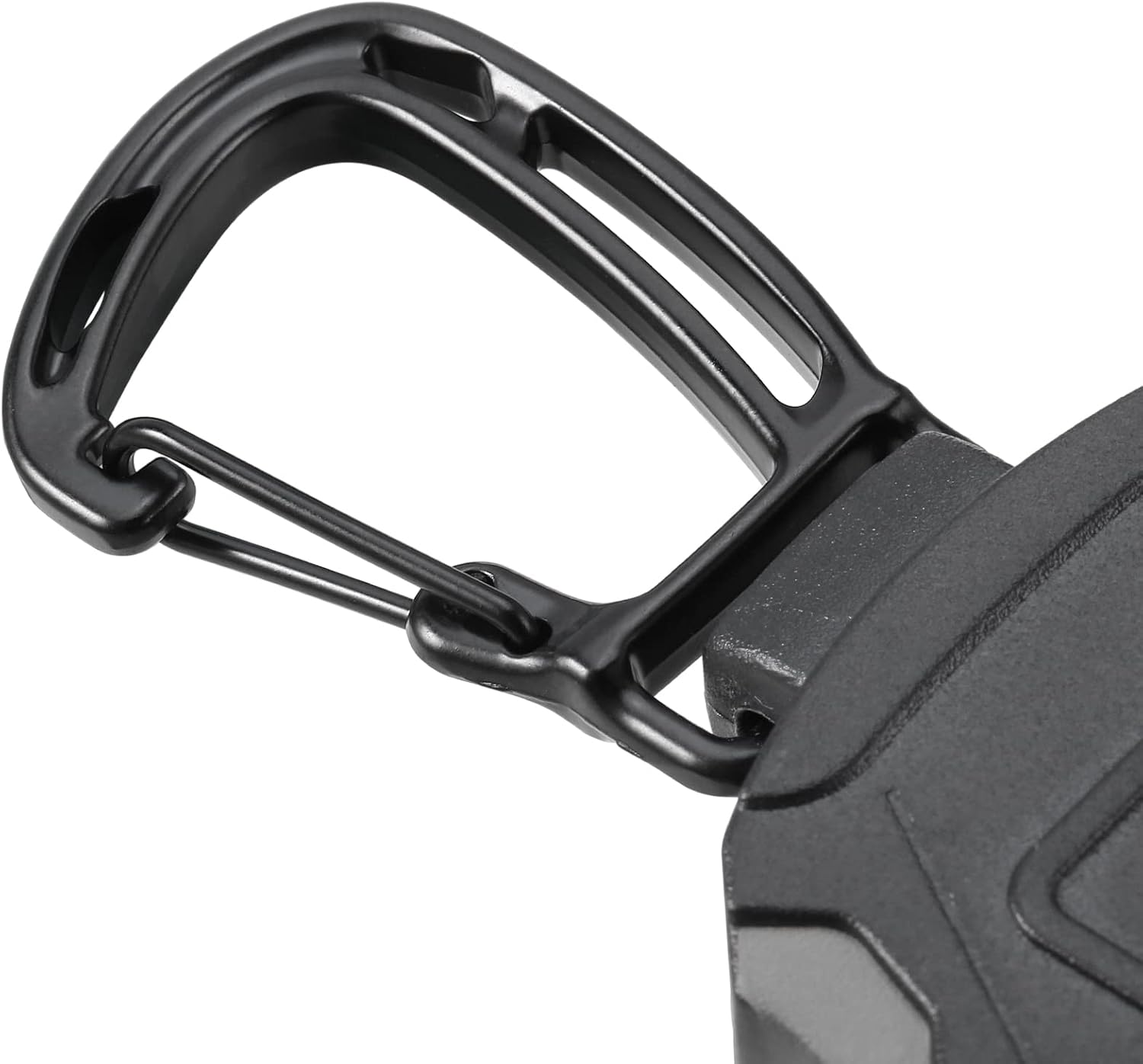 SHENGXIN 2 Pack Retractable Keychain Heavy Duty Carabiner Badge Holder, Tactical ID Badge Reel with 32” Steel Retractable Cord, 8.0 OZ