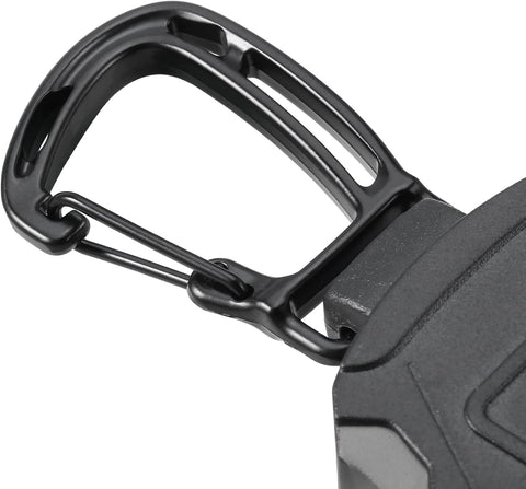 SHENGXIN 2 Pack Retractable Keychain Heavy Duty Carabiner Badge Holder, Tactical ID Badge Reel with 32” Steel Retractable Cord, 8.0 OZ