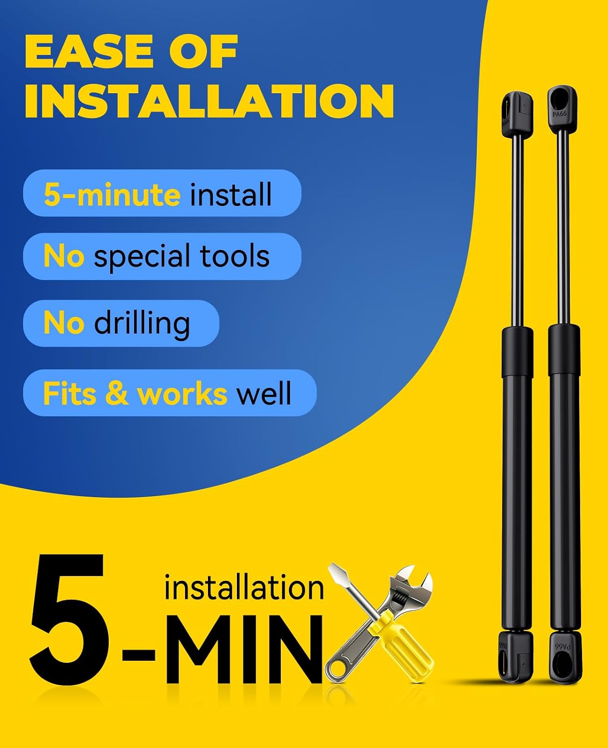 ARANA AC8390 C16-15056 12 inch 90lb Gas Struts for RV Cargo Door, 2Pcs