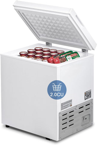 2.0 Cu.Ft Chest Freezer, Compact Deep Freezer 7-Level Temp