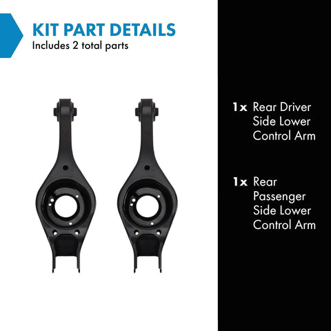 TRQ Rear Lower Control Arm Driver and Passenger Side 2 Piece