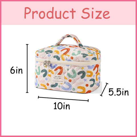 uekeboag Large Travel Quilted Makeup Bag for Women