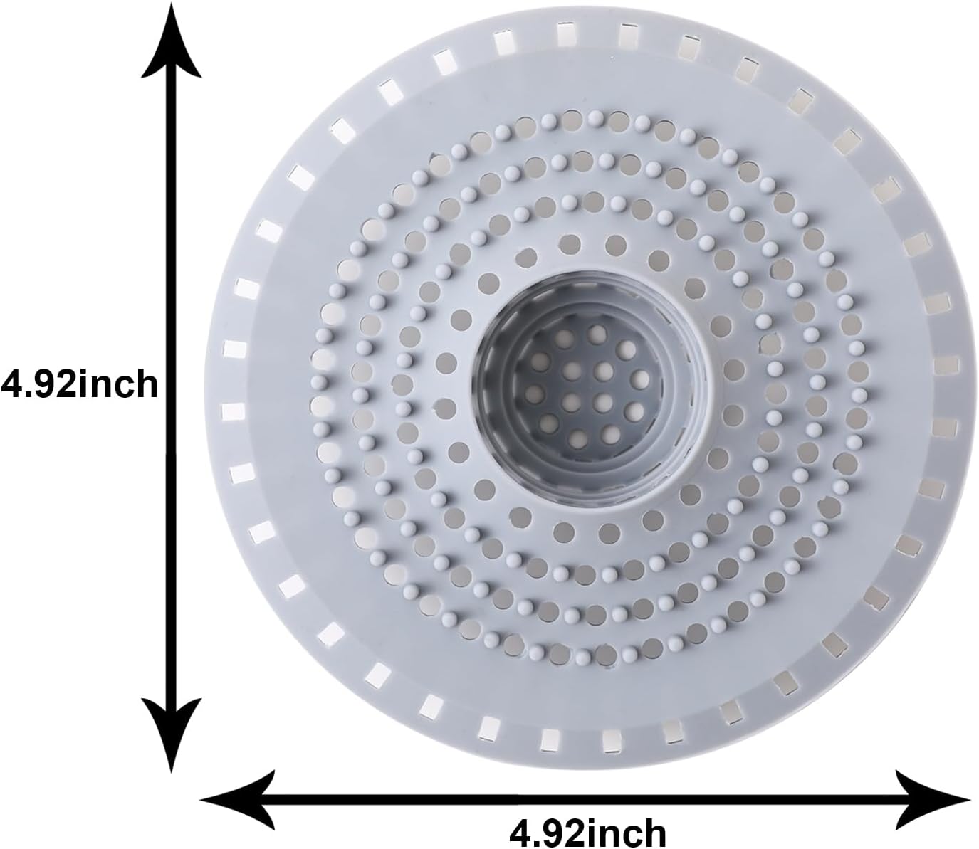 Bathtub Drain Hair Catcher, Silicone Tub Hair Catcher Drain Protector Strainer, Collapsible Shower Hair Drain Catcher Strainer for 1.48'' to 1.75'' Regular Drains, 3PCS