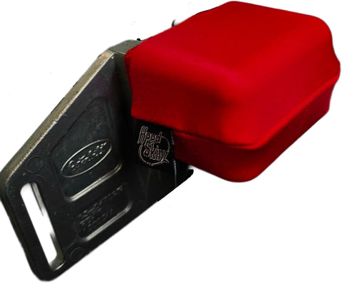 Red Single Pair -Hood Skinz are a low-friction sleeve, handcrafted in the USA, to fit the upper hood supports of your Peterbilt 365, 367, 378, 379, 384, 386, 388, and 389 models.