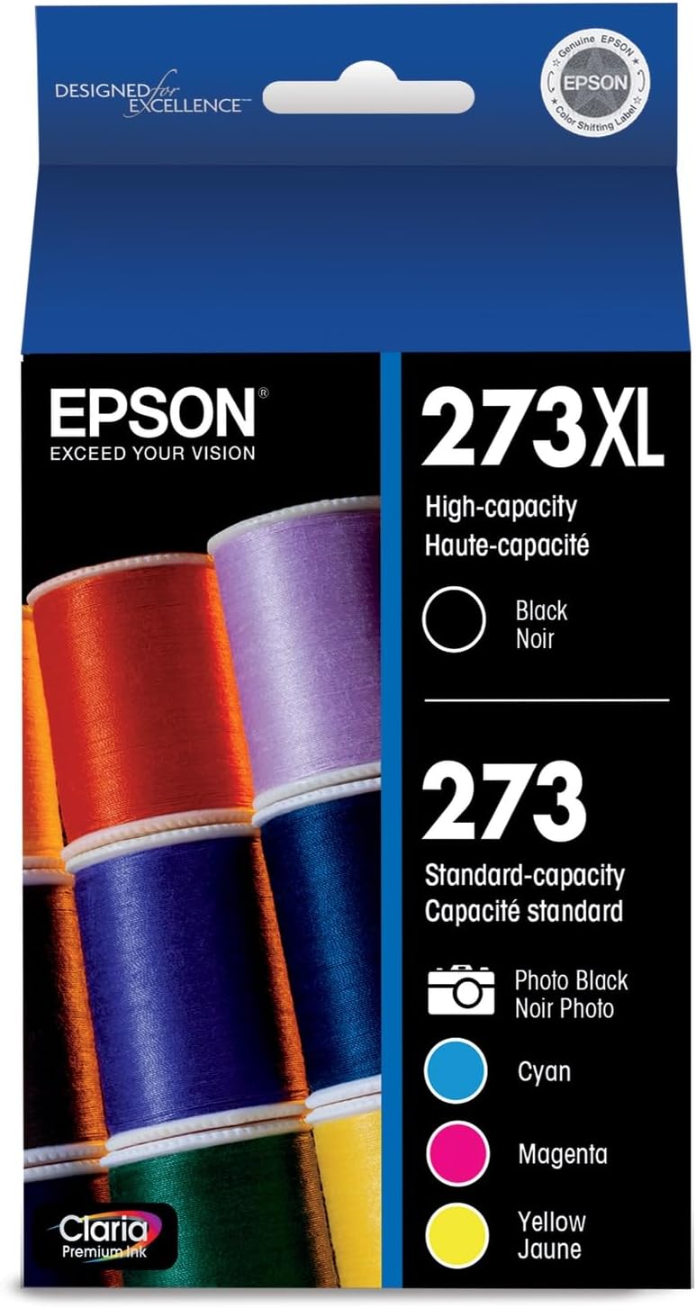 Epson 273 Claria Ink High Capacity Black & Standard Color Cartridge Combo Pack (T273XL-BCS) Works with Expression Premium XP-520, 600, 610, 620, 800, 810, 820
