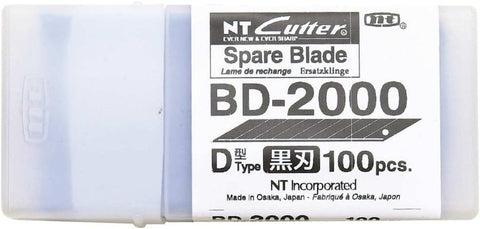 NT CUTTER 9mm Snap-Off Precision Blades, 30 Degree Blades, 100-Blade/Pack, 1 Pack, Black (BD-2000)