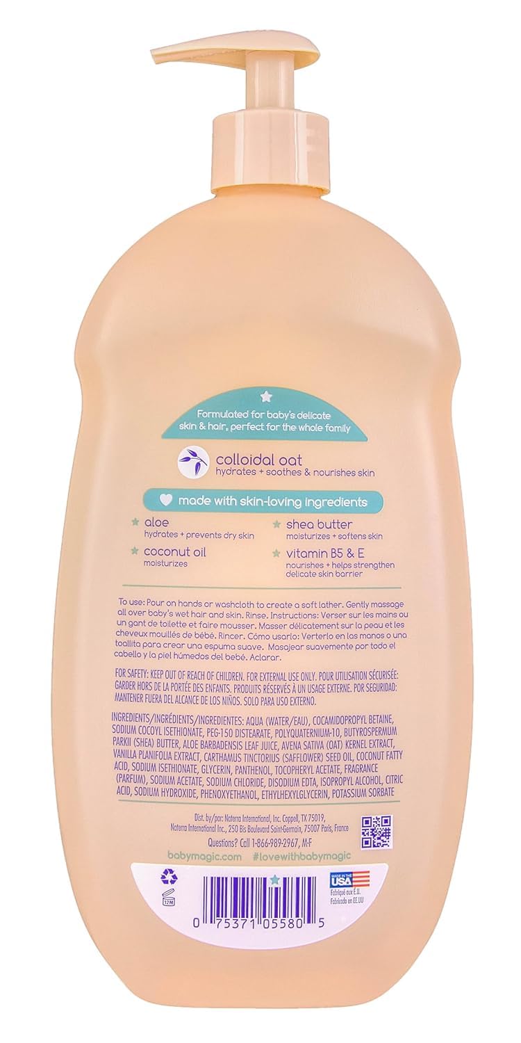 Baby Magic Soothing Hair & Body Wash, Vanilla & Oat Scent, 30 Fl Oz