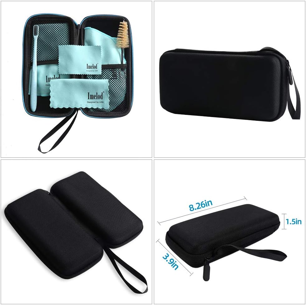 Imelod Saxophone Cleaning kit with Case for Alto Tenor Clarinet Flute and other Wind & Woodwind Struments Including Sax Cleaning Cloth(4pcs),Mouthpiece Brush(Light Blue)
