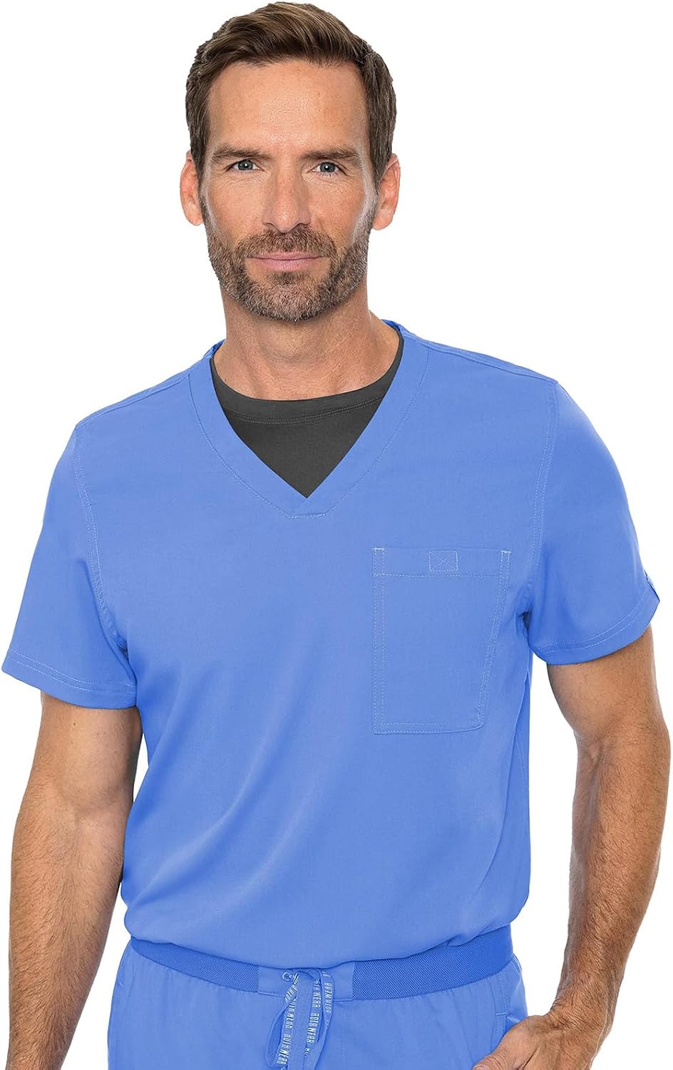 Med Couture Rothwear Touch Scrub Top for Men V-Neck 1 Pocket