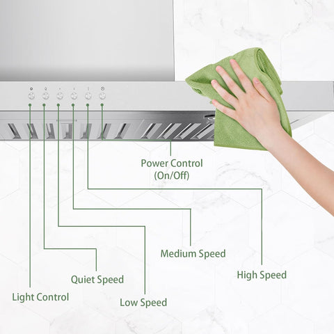 ONEEON 30" Range Hood - 900 CFM Stainless Steel Wall Mount Kitchen Exhaust