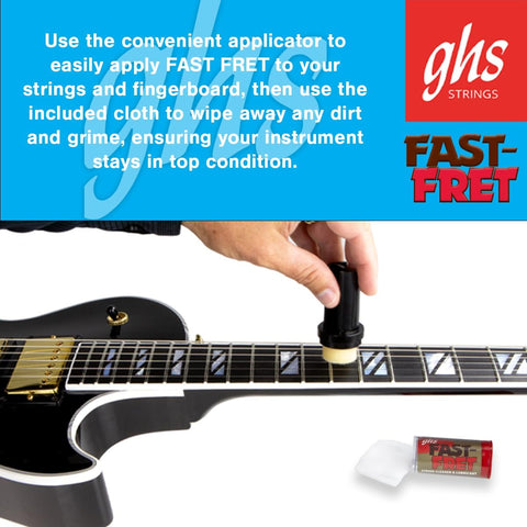 GHS Fast Fret – String Cleaner & Lubricant for Electric, Acoustic & Bass Guitars – Long-Lasting Tone, Smooth Playability, Reduces Finger Noise, Protects Strings & Fingerboards - Model: A87 (5 - PACK)