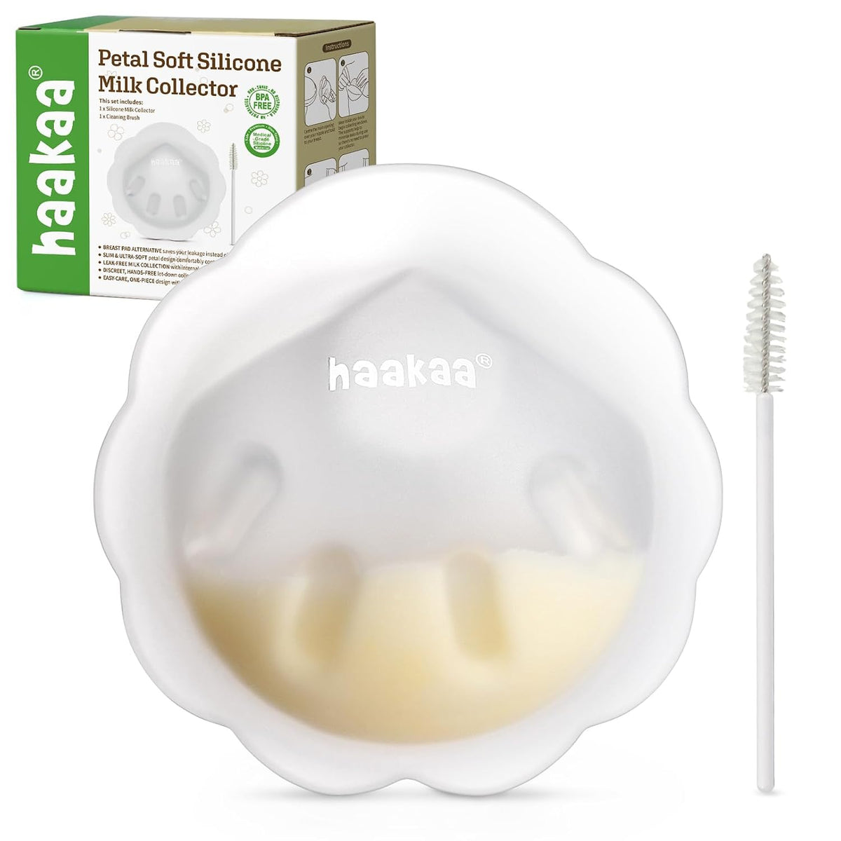 haakaa Petal Soft Passive Silicone Milk Collector for Breastfeeding - 1PC