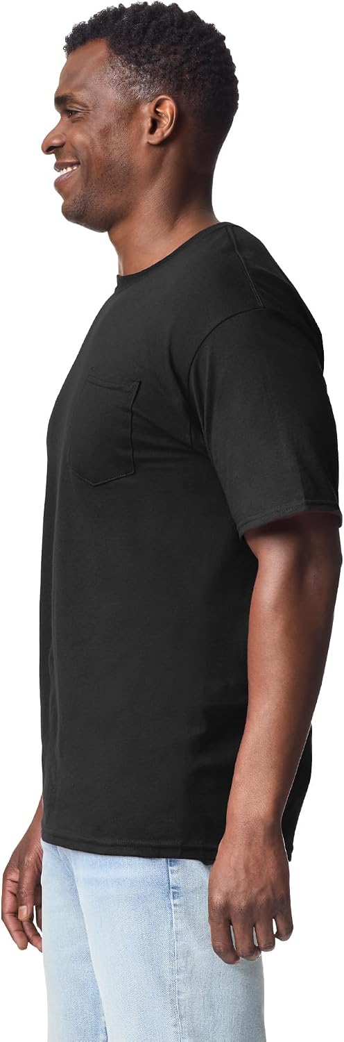 Gildan Unisex Adult DryBlend Workwear T-Shirts with Pocket, 2-Pack