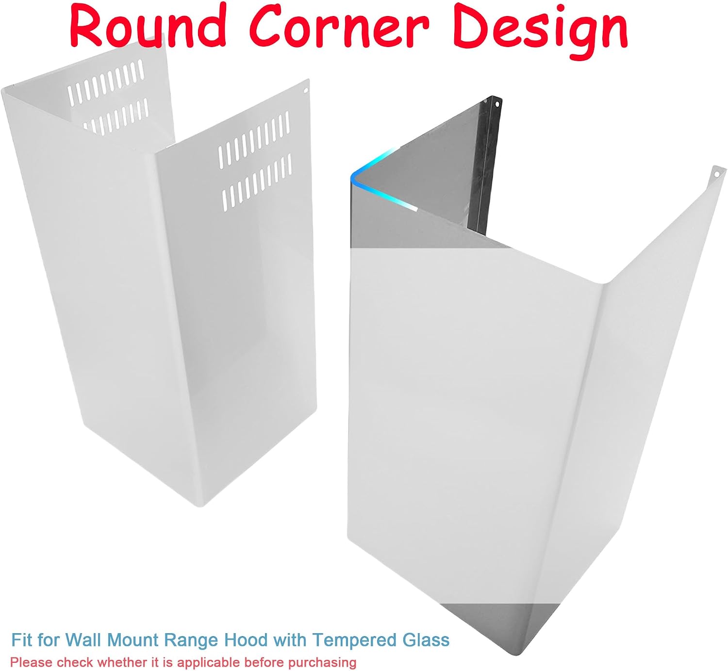Extension Wall Mount Range Hood Stainless Steel Exhaust Duct Chimney Cover Up to 9 ft. Ceiling