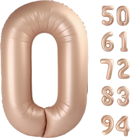 Light Brown 0 Balloon - Number Balloon 40 Inch, 0th Light Brown Decorations