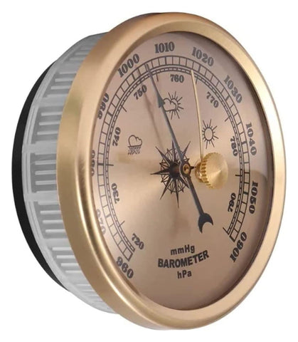 DXYOYONGMZ 3 in 1 Barometer, Traditional Barometer, Round Dial Air Weather Station, Gold