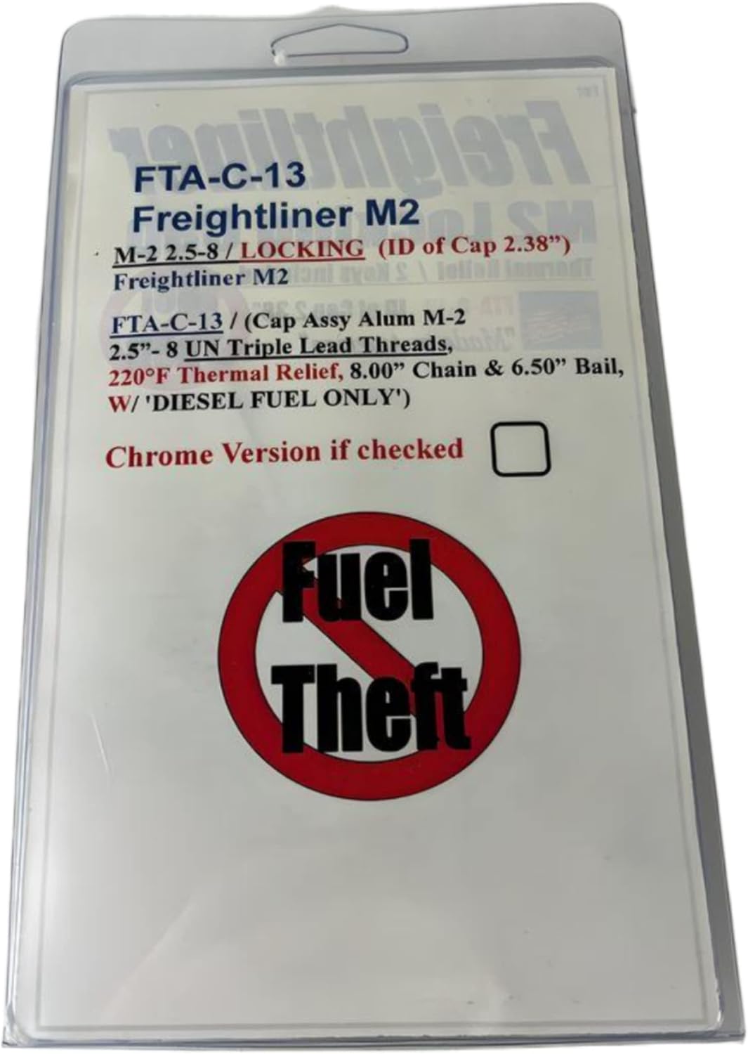 Fuel Cap for Freightliner M2 Trucks - Non-Locking