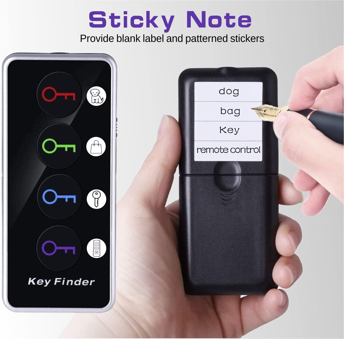 Reyke Key Finder with Sound, 131ft RF Remote Finder, 4 Receivers