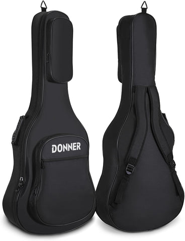 Donner 36 Inch Acoustic Guitar Case, 0.4 Inch Thick Padding Soft Gig Bag